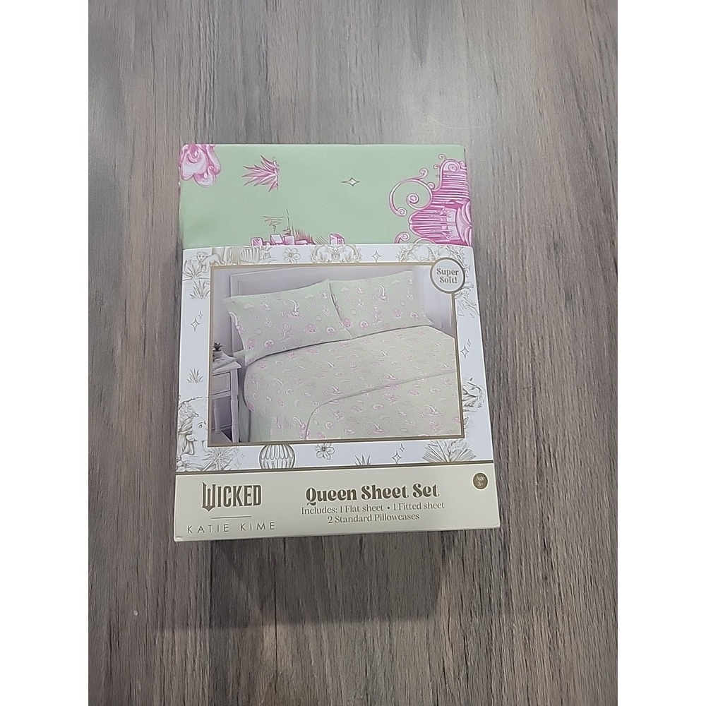 Wicked For Good x Katie Kime Queen 4pc Sheet Set Bedding Target Glinda Elphaba